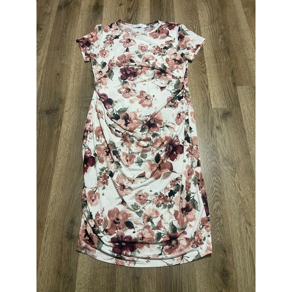 My Bump Dress, Women's Size Medium, White Pink Green, Floral, Sheath